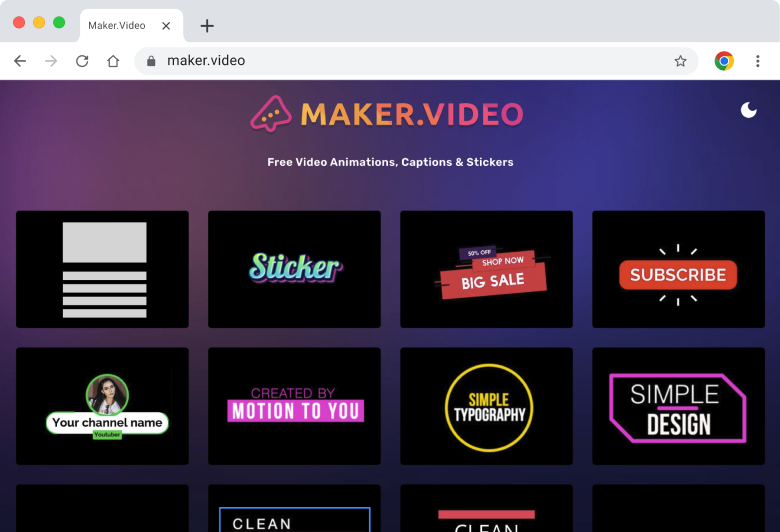 Maker.Video - "Maker.Video is a tool that lets users easily modify and customise animations live in the browser for use in video and on websites."
