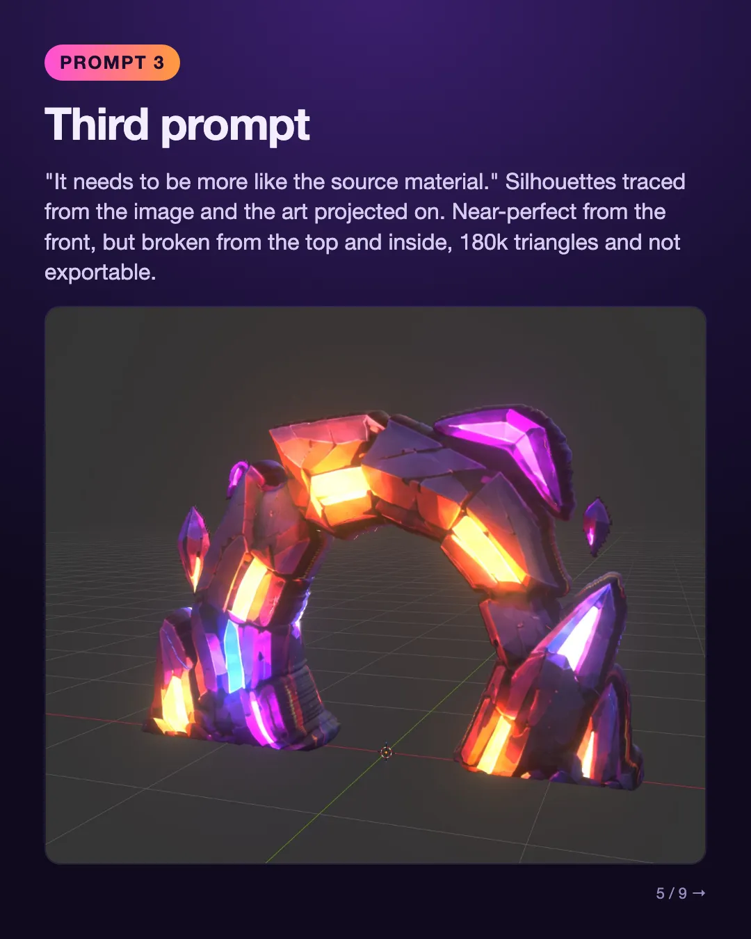 Third Blender attempt: concept art projected onto traced silhouettes